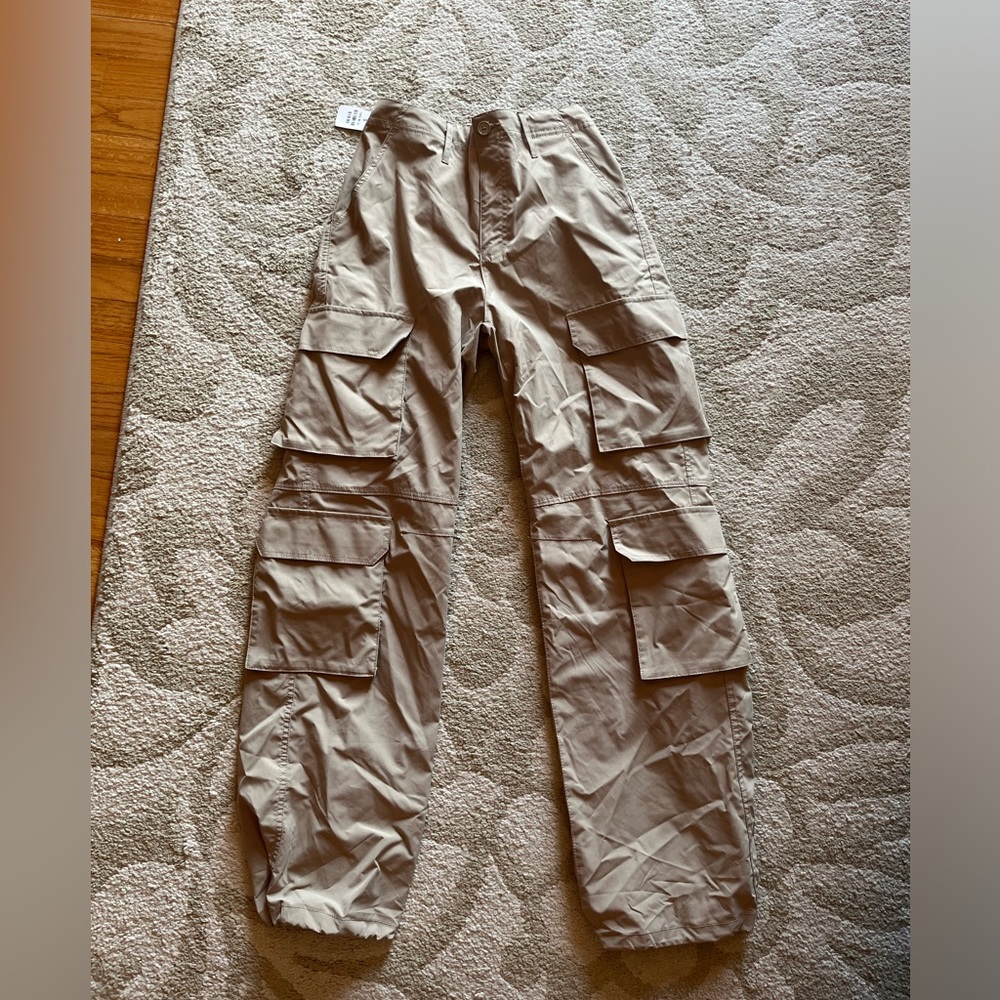 tan parachute pants
